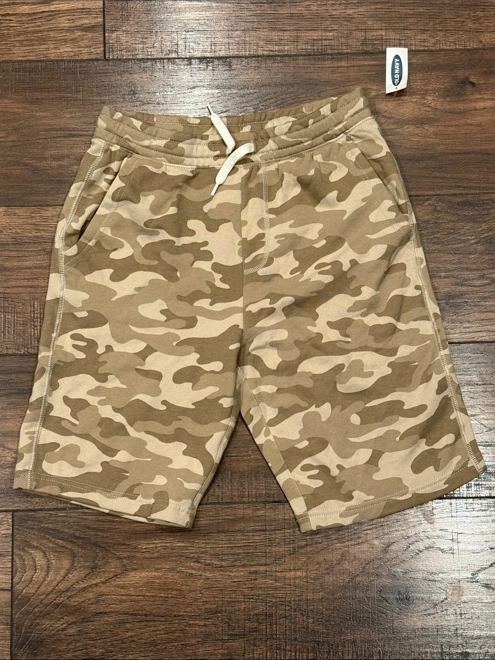 Old Navy Teen Camouflage Drawstring Stretch Shorts - Tan Camo New Size XXL 18